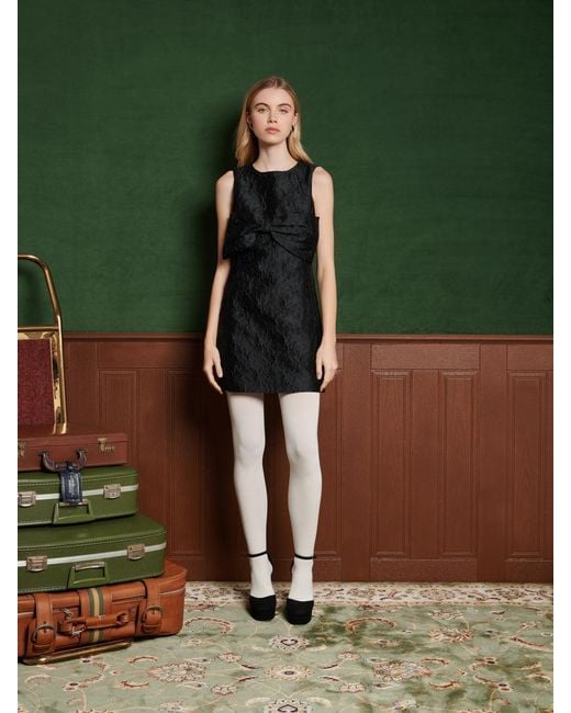 Sister Jane Green Frieze Jacquard Bow Dress