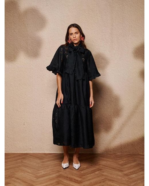 Sister Jane Black Solace Bow Midi Dress