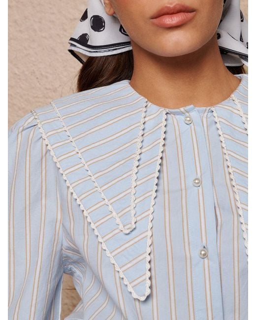 Sister Jane Blue Dawn Stripe Double Collar Shirt