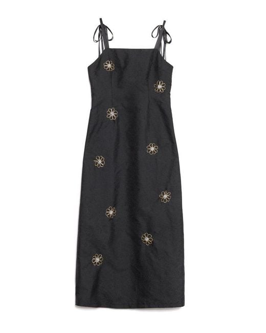 Sister Jane Gray Dream Sol De Noche Beaded Midi Dress