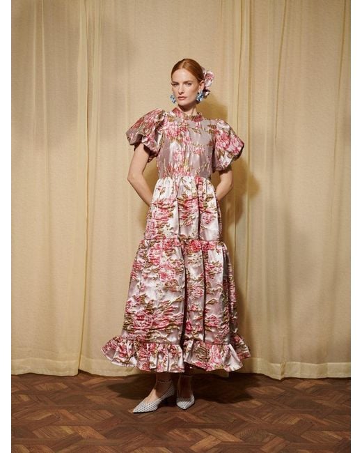 Sister Jane Pink Dream Almost Bloom Jacquard Maxi Dress