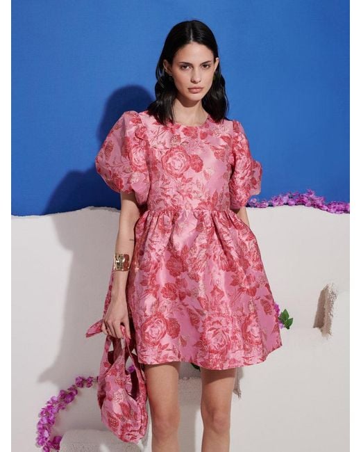 Sister Jane Pink Dream Elara Jacquard Mini Dress