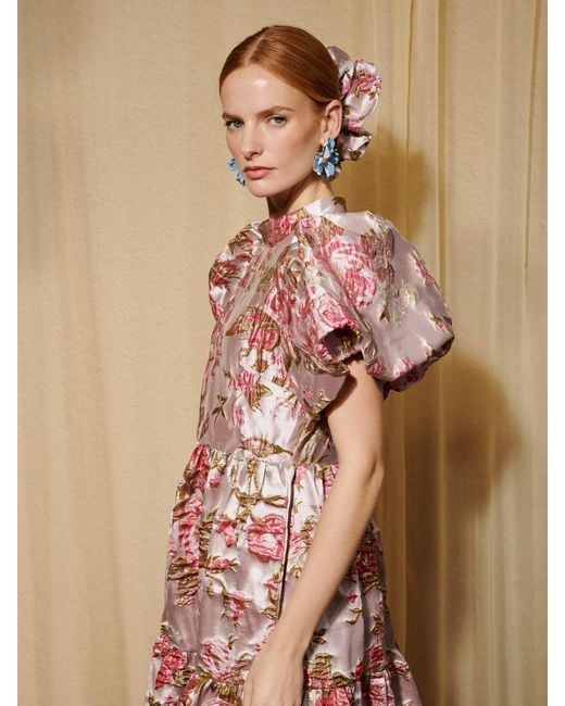 Sister Jane Pink Dream Almost Bloom Jacquard Maxi Dress