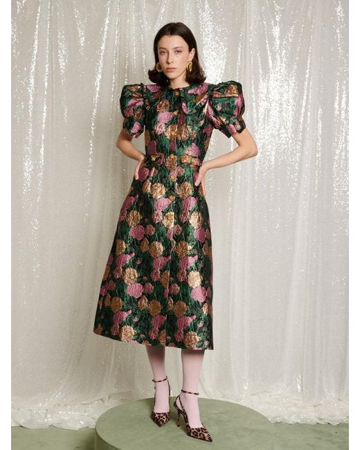 Sister Jane Natural Enchanted Jacquard Midi Dress