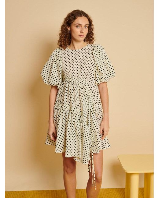 Sister Jane Ghospell Isa Ruched Mini Dress in Natural | Lyst