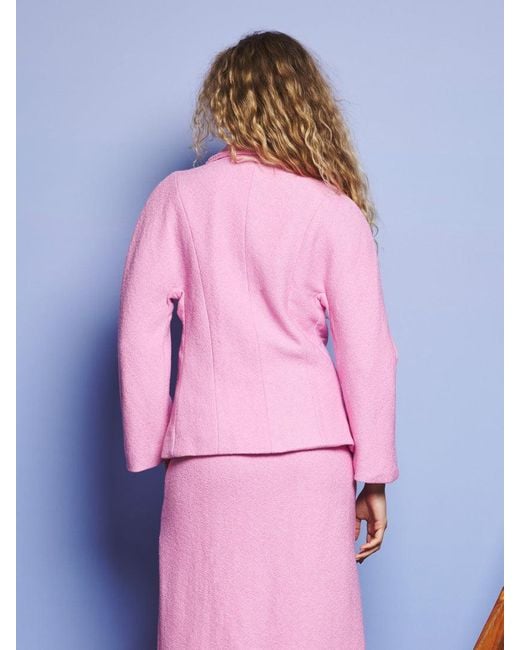 Sister Jane Pink Mira Boucle Fitted Jacket