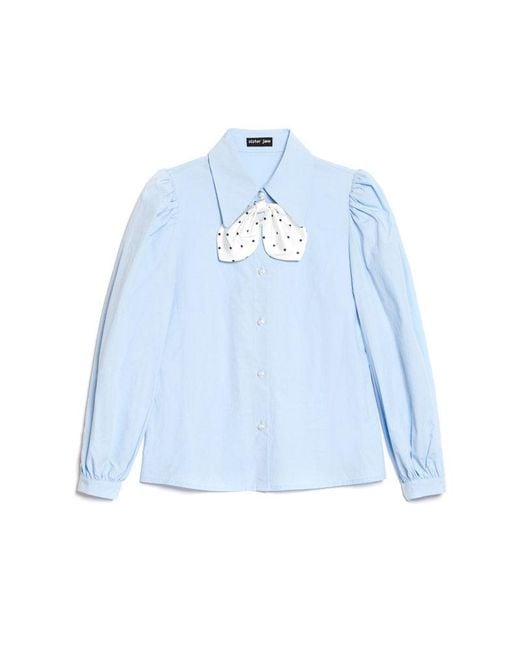 Sister Jane Blue Vera Bow Tie Blouse