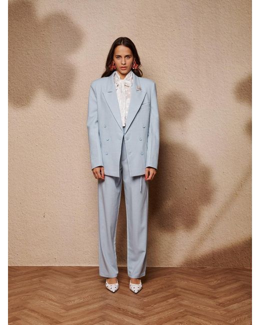 Sister Jane Blue Evander Double Breasted Blazer