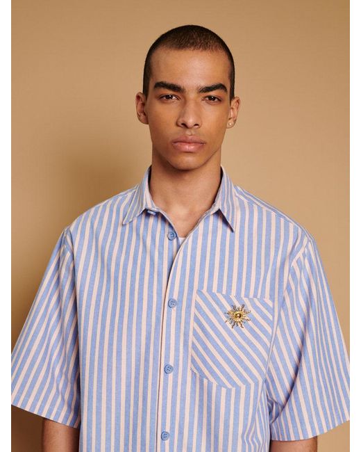 Sister Jane Blue Verano Boxy Striped Shirt