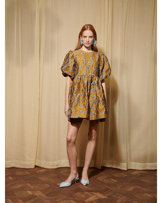 Sister Jane Dream Honey Jacquard Mini Dress in Natural | Lyst