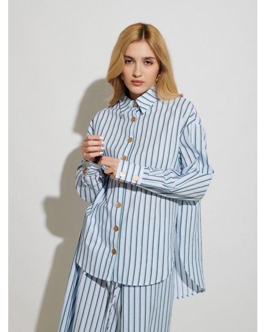 Sister Jane Blue Ghospell Saafiya Striped Shirt