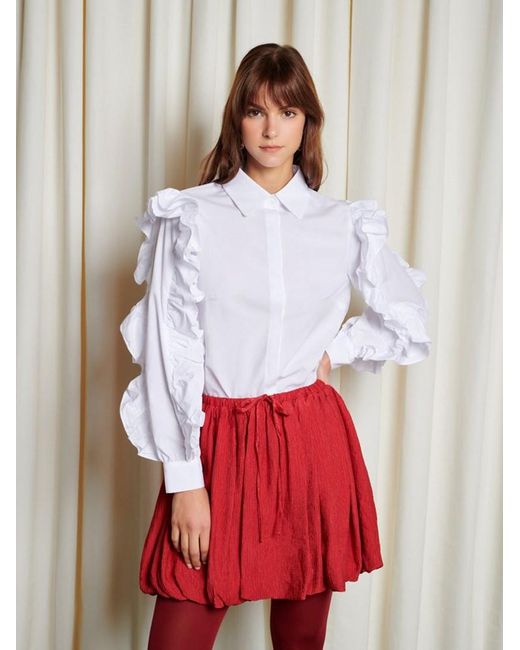 Sister Jane White Ghospell Melissa Ruffled Shirt