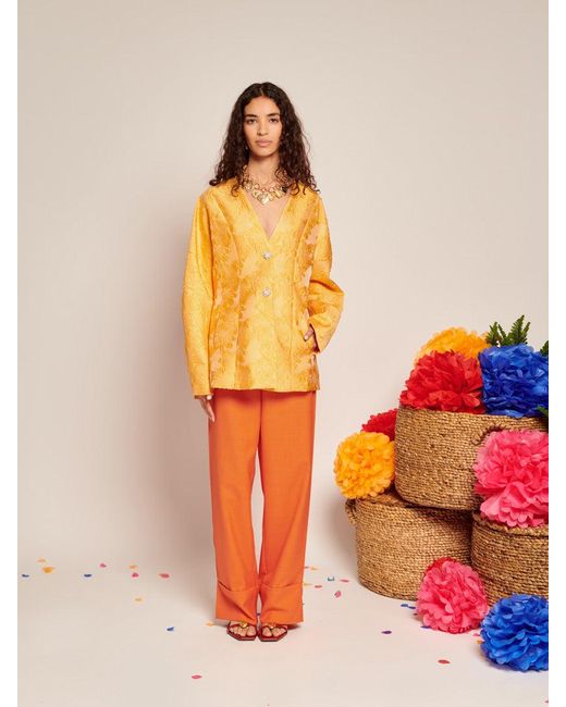 Sister Jane Orange Sol Jacquard Blazer