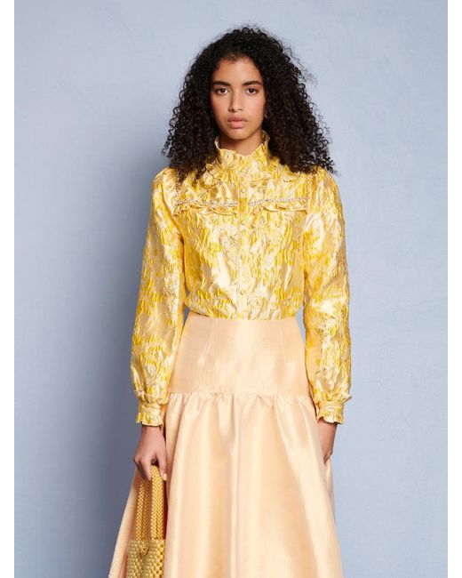 Sister Jane Yellow Dream Ochre Jacquard Blouse