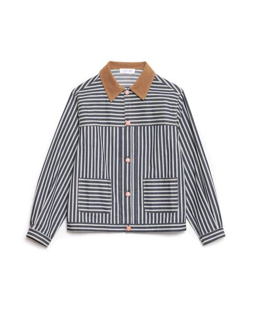 Sister Jane Blue Luis Striped Lightweight Jacket