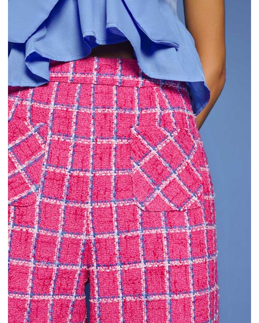Sister Jane Pink Dream Cottage Check Tweed Trousers