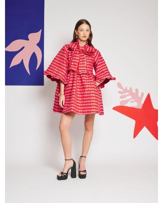 Sister Jane Red Clara Cherry Jacquard Mini Dress