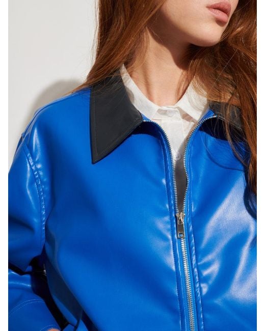 Sister Jane Blue Ghospell Hala Faux Leather Jacket