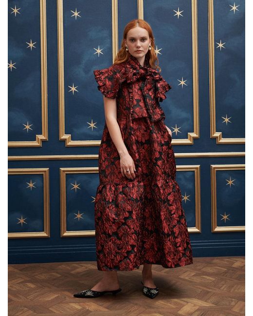 Sister Jane Blue Fantasy Jacquard Maxi Dress