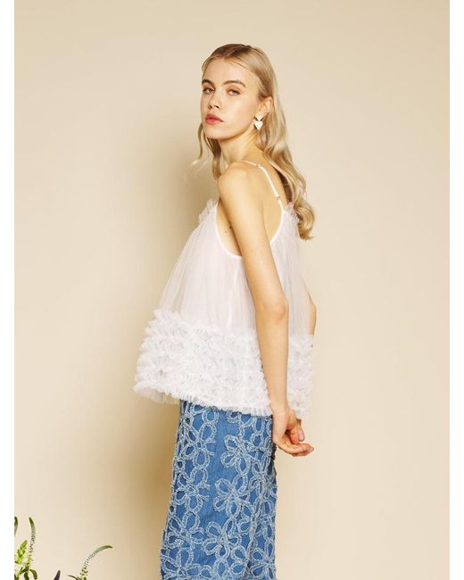 Sister Jane Blue Papillon Tulle Top