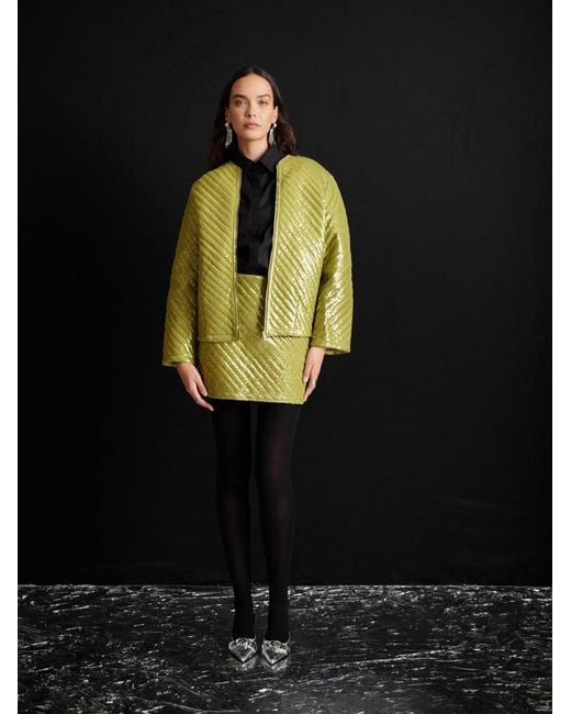 Sister Jane Black Ghospell Xyla Padded Sequin Jacket