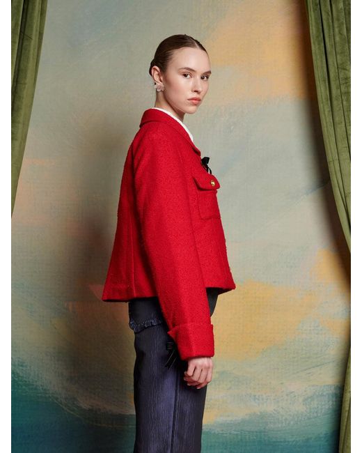 Sister Jane Red Poise Boucle Jacket