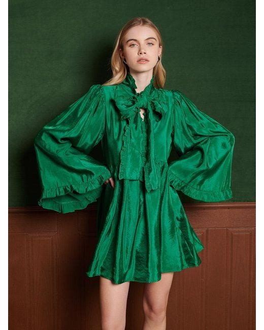 Sister Jane Emerald Bow Mini Dress in Green | Lyst UK