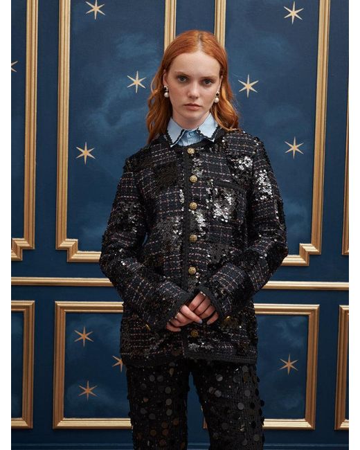 Sister Jane Blue Frederik Tweed Jacket