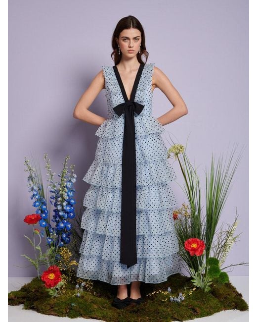 Sister Jane Blue Dream Haven Ruffle Midi Dress