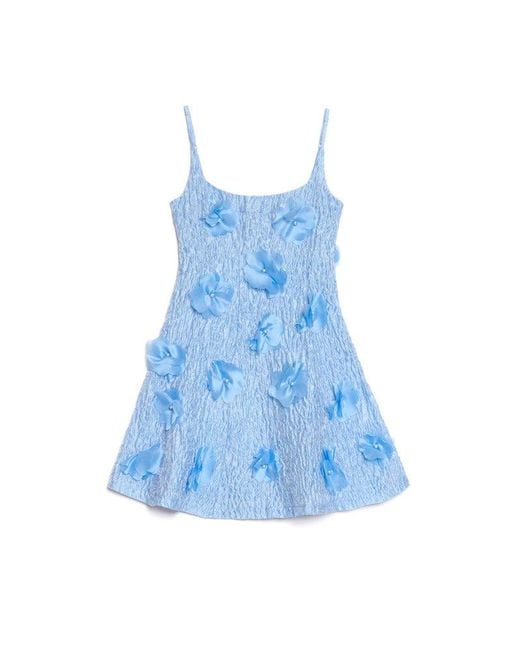 Sister Jane Blue Dream Blooming Jacquard Mini Dress