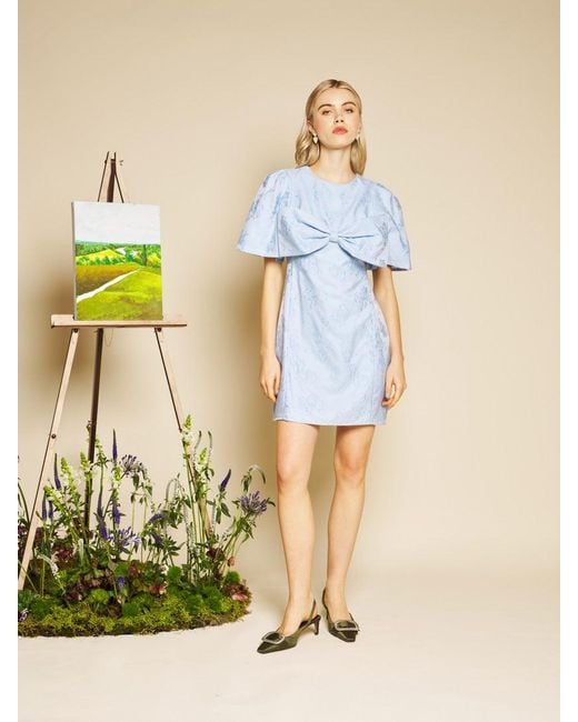 Sister Jane Blue Sweet Pea Jacquard Mini Dress