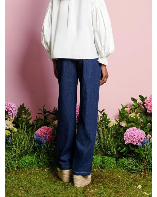 Sister Jane Blue Dream Rosie Denim Embroidery Trousers