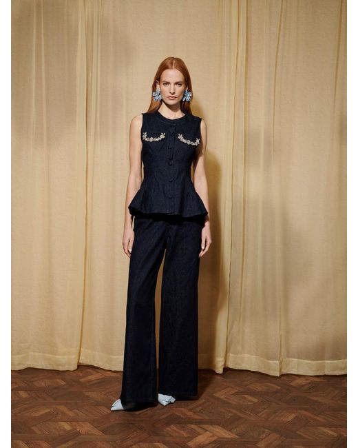 Sister Jane Blue Dream Brightside Denim Embellished Top