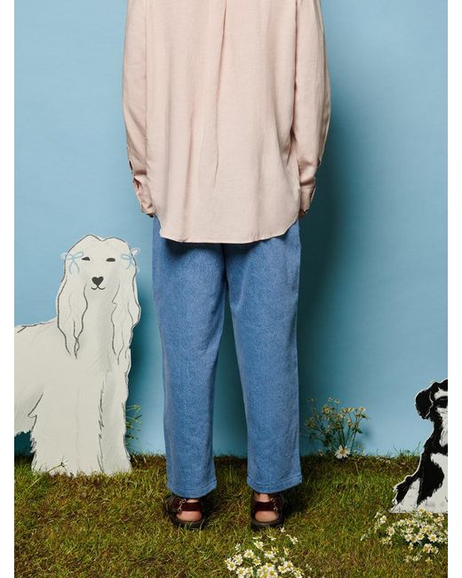 Sister Jane Blue Honeycomb Denim Trousers