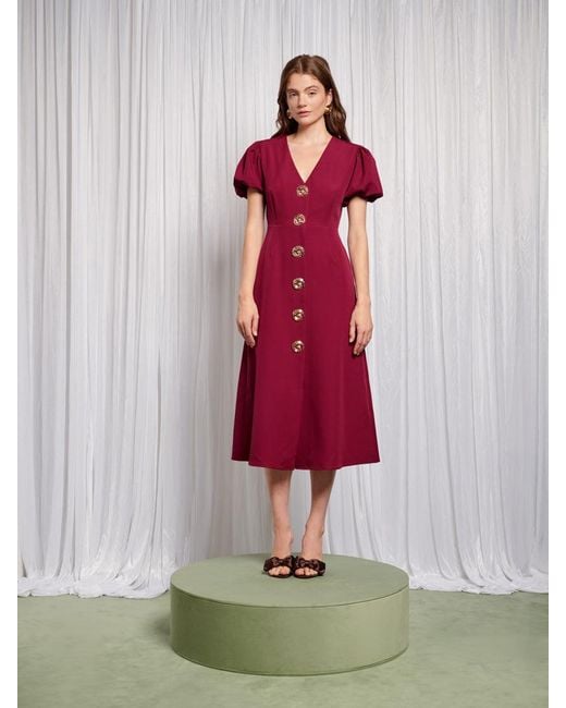 Sister Jane Red Sandy Swirl Midi Dress
