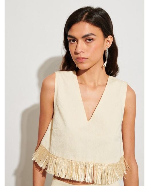 Sister Jane Natural Ghospell Mav Raffia Top