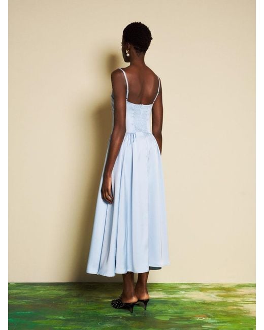 Sister Jane Blue Dream Ciel Satin Midi Dress