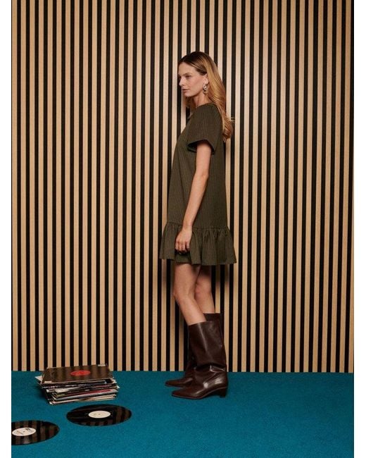 Sister Jane Brown Ghospell Bettie Pinstripe Mini Dress