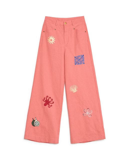 Sister Jane Pink Island Life Embroidered Jeans