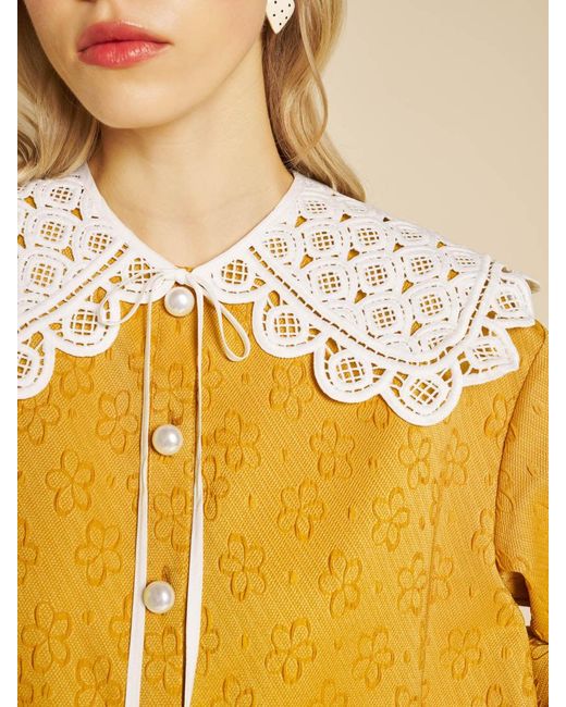 Sister Jane Yellow Jaune Jacquard Mini Dress