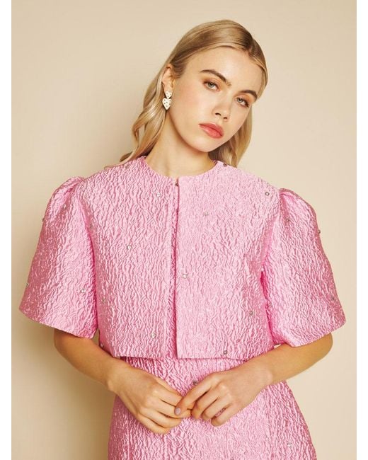 Sister Jane Pink Céleste Gem Jacquard Jacket
