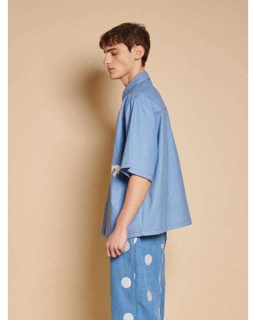 Sister Jane Blue Dala Applique Boxy Shirt