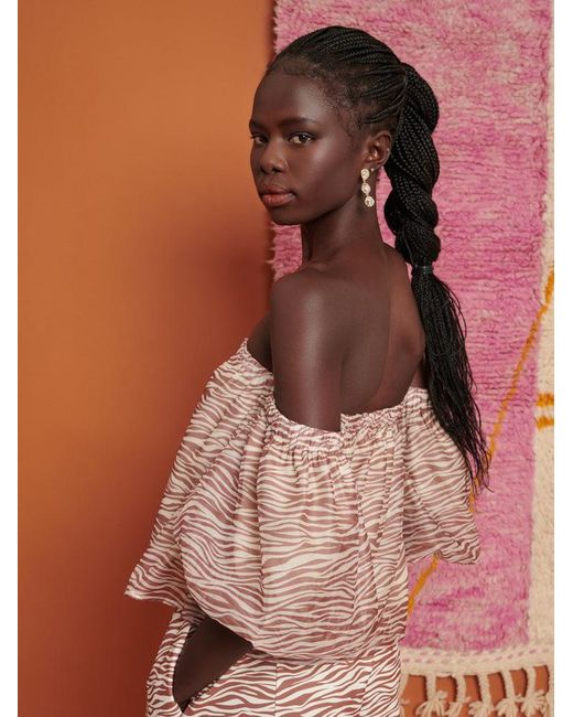 Sister Jane Brown Ghospell Zoya Zebra Bandeau Top