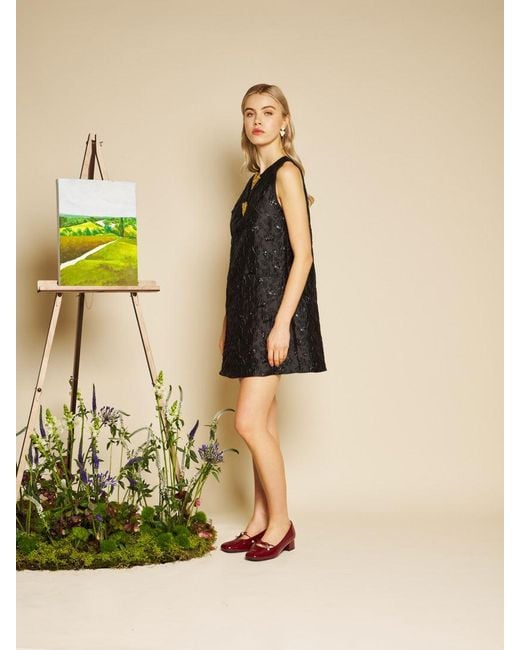 Sister Jane Natural Marguerite Jacquard Mini Dress