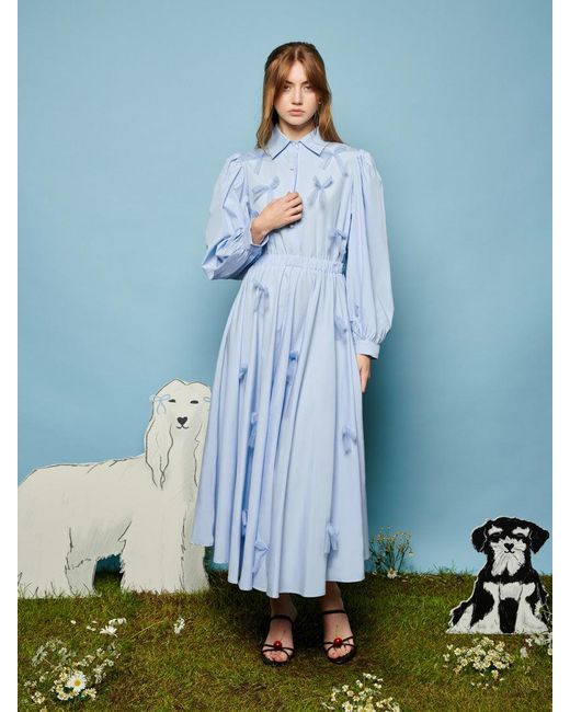 Sister Jane Blue Maggie Bow Midi Dress