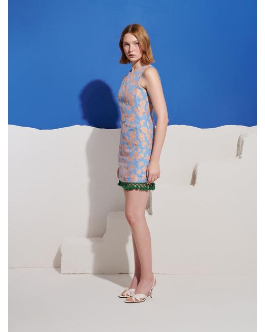 Sister Jane Blue Theros Jacquard Mini Dress