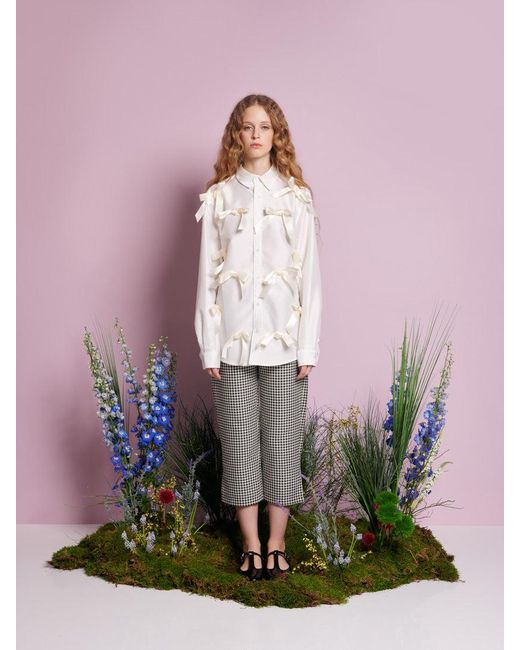 Sister Jane Purple Snowdrop Satin Bow Shirt