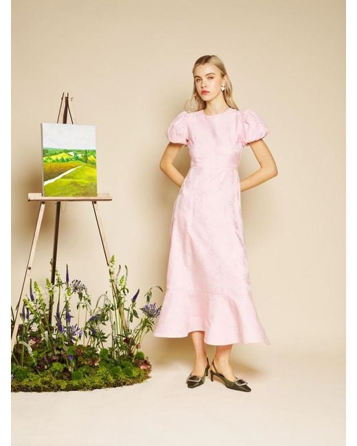 Sister Jane Pink Palette Jacquard Midi Dress