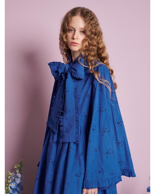 Sister Jane Blue Meadow Sage Bow Mini Dress