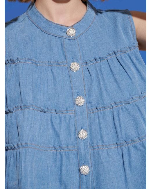 Sister Jane Blue Kasos Denim Top